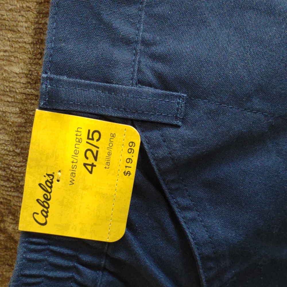 Men's Cabela's cargo 6 pocket shorts blue size 42/5 partial elastic waist NEW! - Picture 6 of 8